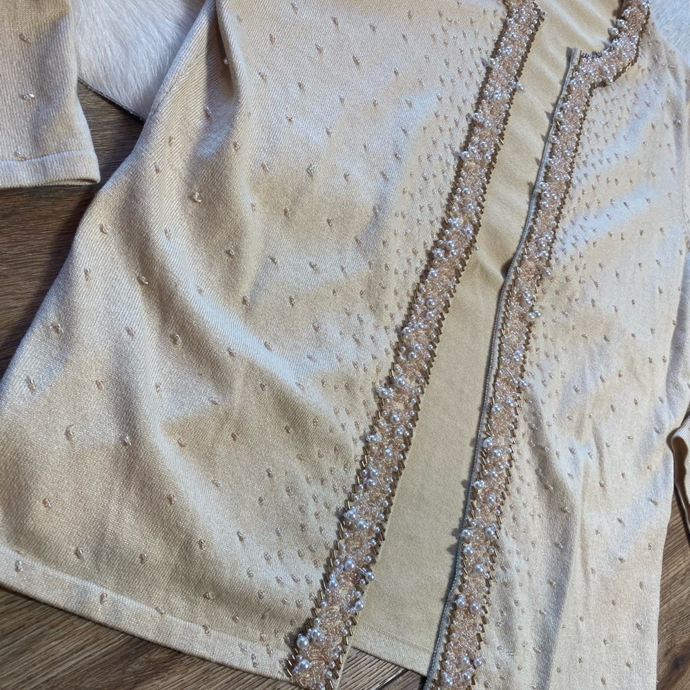 The Limited Silk beaded vintage grandmacore Cottagecore sweater cardigan - Picture 8 of 8